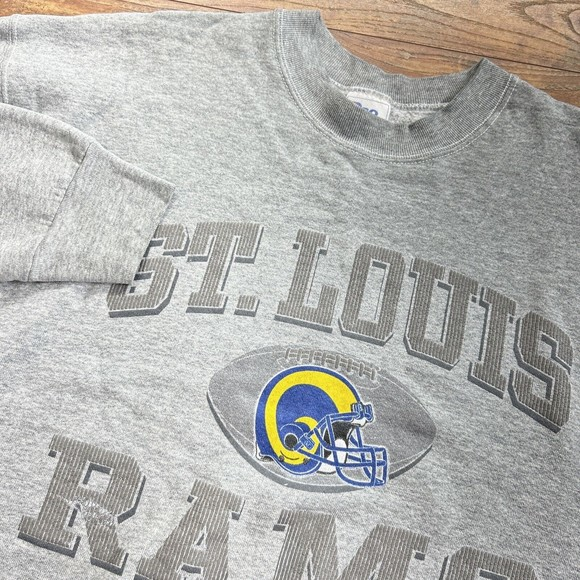 Pro Player Vtg St Louis Rams Sweatshirt Mens XL Gray NFL Football‎ Crewneck '97 - Picture 1 of 12